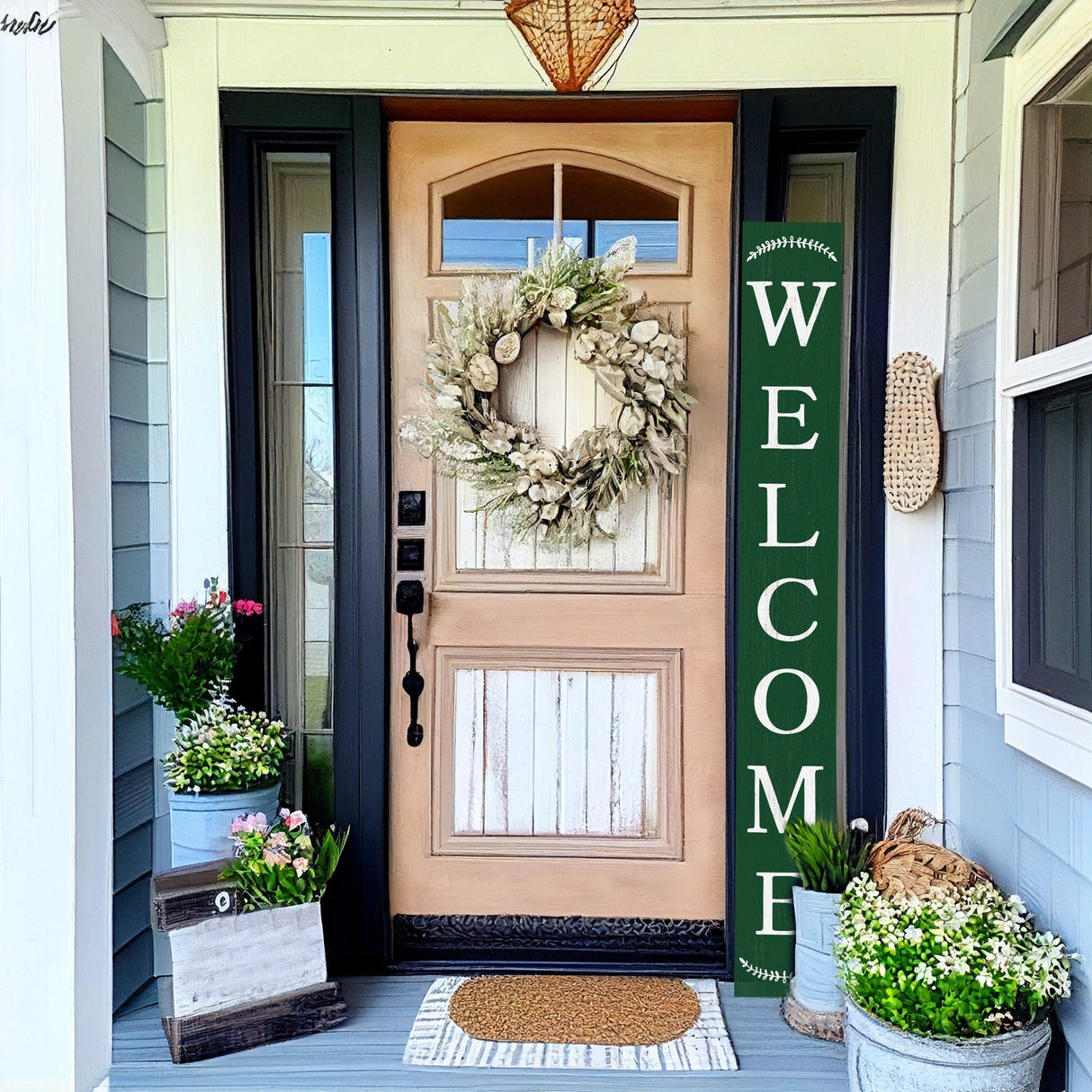 72in Jungle Green Outdoor Welcome Sign | Rustic Welcome Sign | Front Door, Entryway Decor | Foldable and Portable | UV Protected & Sealed
