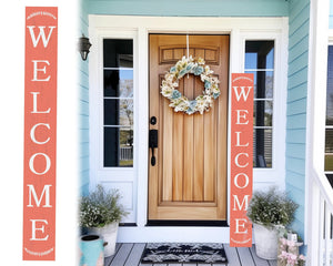 72in Coral Outdoor Welcome Sign | Rustic Sign | Front Door, Entryway Decor | Foldable, Portable | UV Protected & Sealed