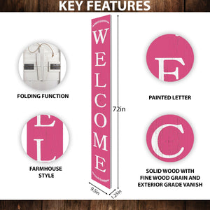 72-inch Honeysuckle Outdoor Welcome Sign | Rustic Front Door Sign | Foldable and Portable | UV Protected and Sealed