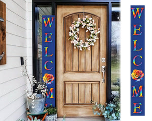 72-inch Pride LGBT Blue Outdoor Welcome Sign | Rustic Front Door Sign | Foldable and Portable | UV Protected and Sealed