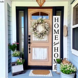 72in White Home Sweet Home Sign | Rustic Wood Front Door Decor | Farmhouse Porch Sign Decorations | Patio Decor | Wooden Decor