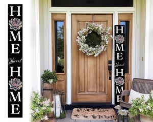 72in Succulent Home Sweet Home Sign | Rustic Wood Front Door Decor | Farmhouse Porch Sign Decorations | Patio Decor | Wooden Decor