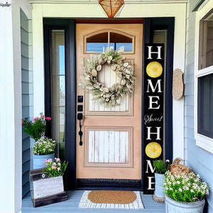 72in Lemon Home Sweet Home Sign | Rustic Wood Front Door Decor | Farmhouse Porch Sign Decorations | Patio Decor | Wooden Decor