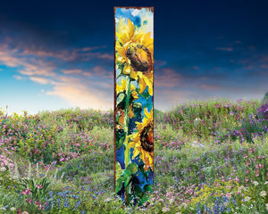 42in Summer Garden Stake - Oil Paint Style Sunflowers Decor - Ideal for Outdoor, Yard, and Garden Decorations