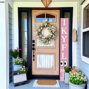 72-Inch Everyday Humor IKYFL Porch Sign | Rustic Farmhouse Outdoor Entryway Display | Front Door Wall Decor | Pink