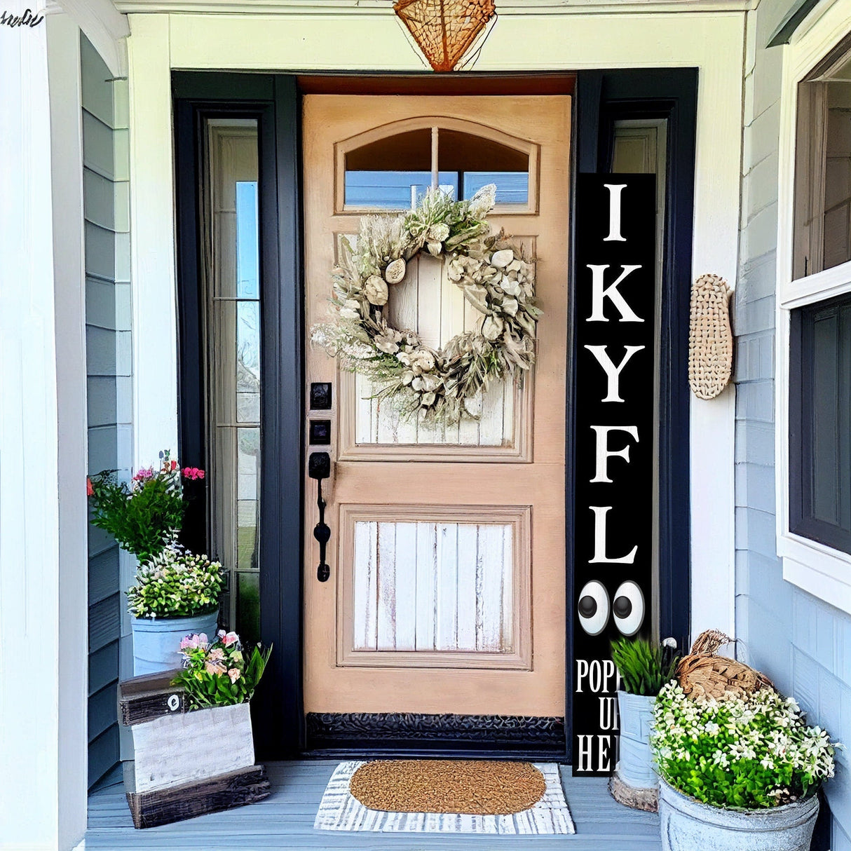 72-Inch Everyday Humor IKYFL Porch Sign | Rustic Farmhouse Outdoor Entryway Display | Front Door Wall Decor | Black