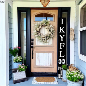 72-Inch Everyday Humor IKYFL Porch Sign | Rustic Farmhouse Outdoor Entryway Display | Front Door Wall Decor | Black