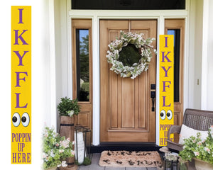 72-Inch Everyday Humor IKYFL Porch Sign | Rustic Farmhouse Outdoor Entryway Display | Front Door Wall Decor | Yellow