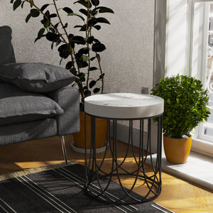 White Farmhouse Accent Table Set- 3 Piece Set