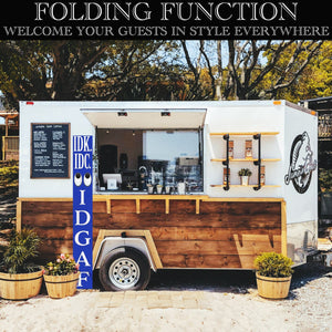 72-Inch Everyday IDK IDC IDGAF Porch Sign | Funny & Humorous Wood Sign | Ideal for Farmhouse Outdoor Entryway, Front Door Wall | Navy