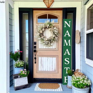 72in Green Outdoor Namaste Sign - UV Protected, Sealed, Foldable, Portable - Ideal for Front Door and Entryway Decor