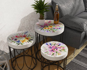Watercolor Fireweed Accent Table- 9 Patterns