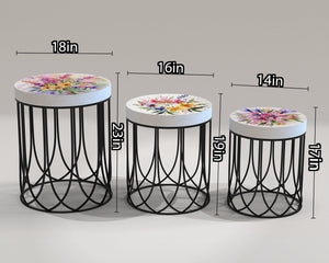 Watercolor Fireweed Accent Table- 9 Patterns