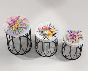 Watercolor Fireweed Accent Table- 9 Patterns