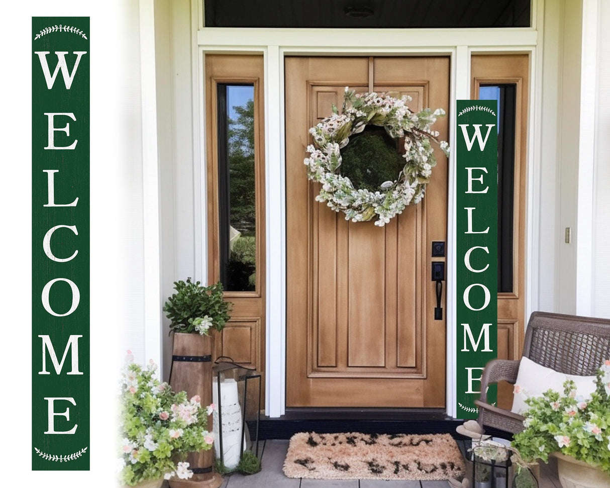 72in Jungle Green Outdoor Welcome Sign | Rustic Welcome Sign | Front Door, Entryway Decor | Foldable and Portable | UV Protected & Sealed