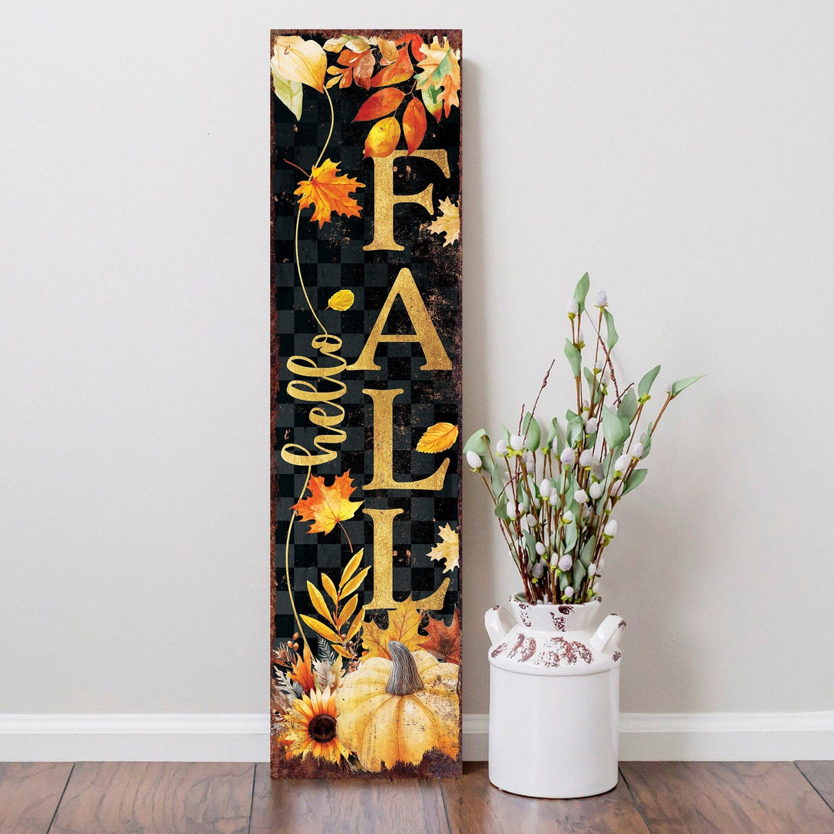 Reversible 36" Fall & Halloween Porch Sign