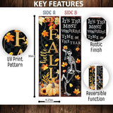 Reversible 36" Fall & Halloween Porch Sign