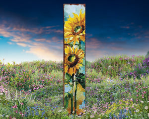 42in Summer Garden Stake - Oil Paint Style Sunflower Decor Plaque - Ideal for Outdoor, Yard, and Garden Decorations