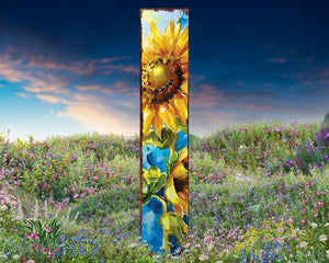 42in Summer Garden Stake | Oil Paint Style Sunflower Decor - Ideal for Outdoor, Yard, and Garden Decor