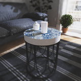 Moroccan Blue Patterned Tiles Accent Table
