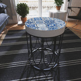 Moroccan Blue Patterned Tiles Accent Table