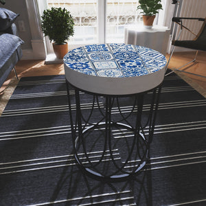 Moroccan Blue Patterned Tiles Accent Table