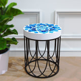Moroccan Blue Floral Tiles Accent Table