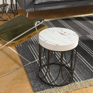 White Farmhouse Accent Table Set- 3 Piece Set