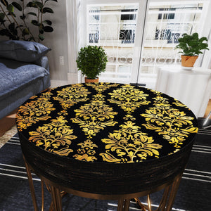 Black & Gold Victorian Pattern Accent Table