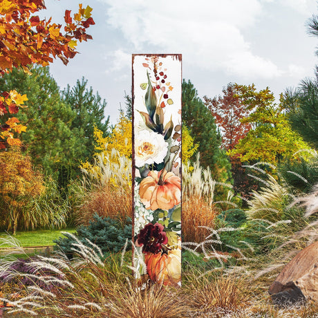42" Watercolor Pumpkin Garden Stake
