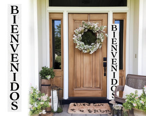 72in White Bienvenido Porch Sign - UV Protected, Sealed, Foldable, Portable - Ideal for Front Door and Entryway Decor