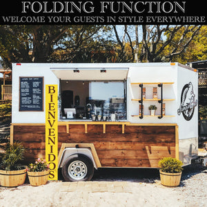 72in Yellow Bienvenido Porch Sign - UV Protected, Sealed, Foldable, Portable - Perfect for Front Door and Entryway Decor