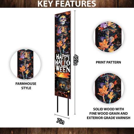 42-Inch “Happy Halloween” Watercolor Garden Stake