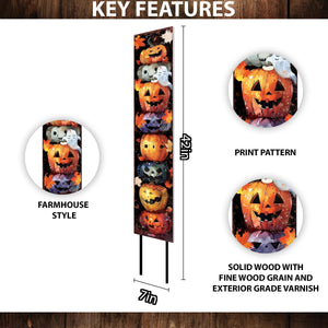 42-Inch Halloween Watercolor Jack-O’-Lantern Garden Stake