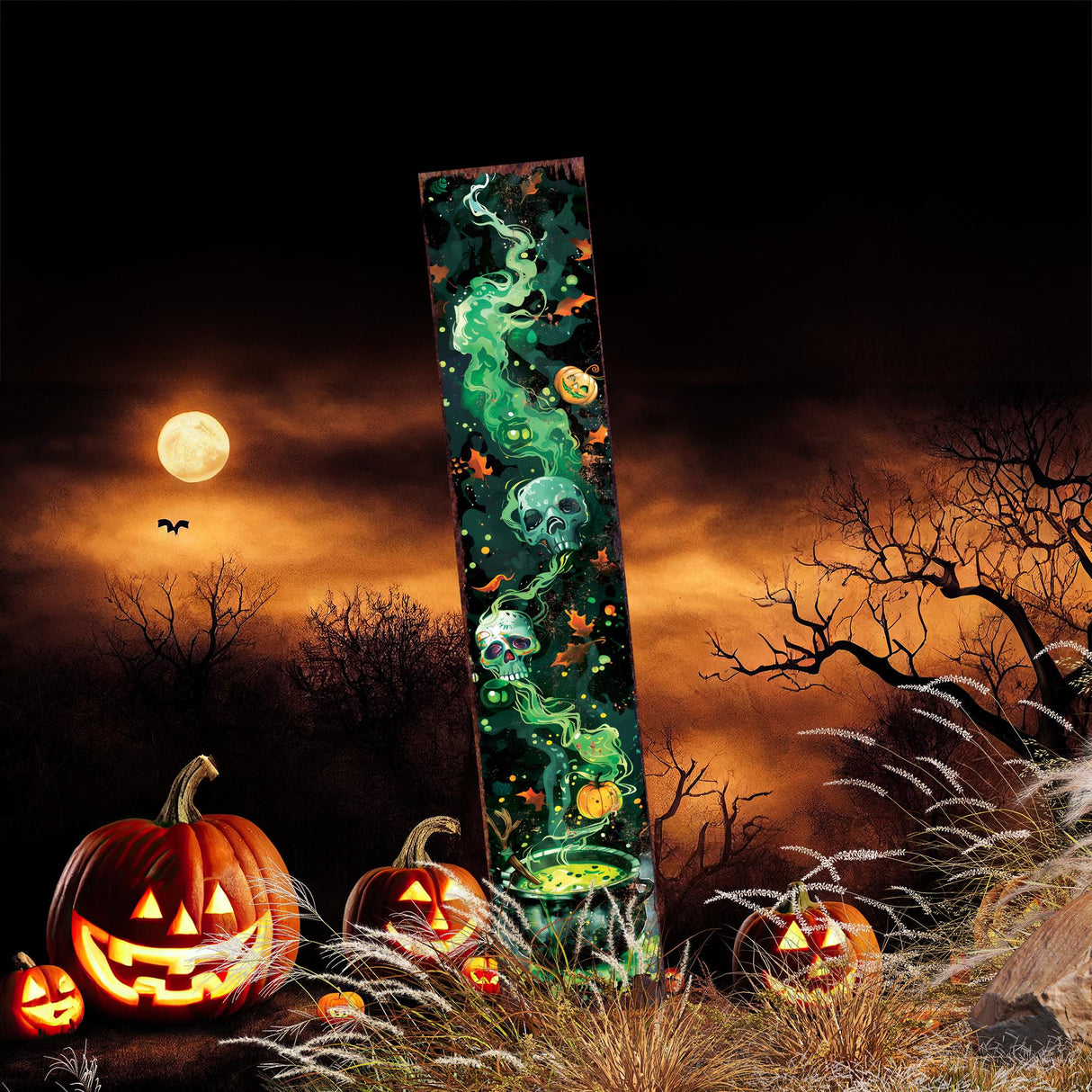 42-Inch Halloween Watercolor Poison Cauldron Garden Stake
