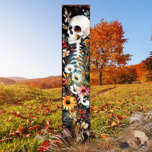 42" Watercolor Skeleton Garden Stake