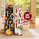 Reversible 36-Inch Rustic Autumn Porch Sign