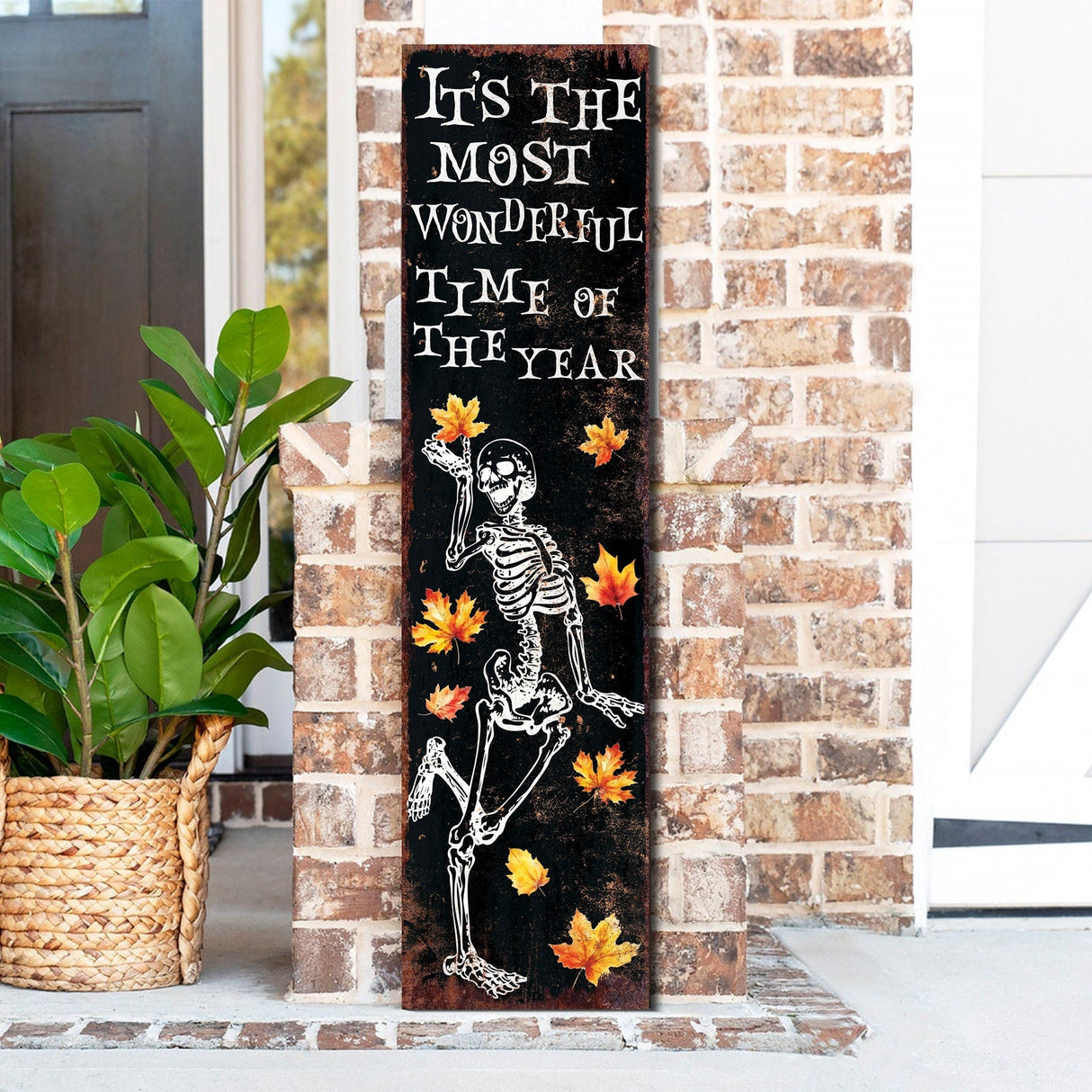 Reversible 36" Fall & Halloween Porch Sign