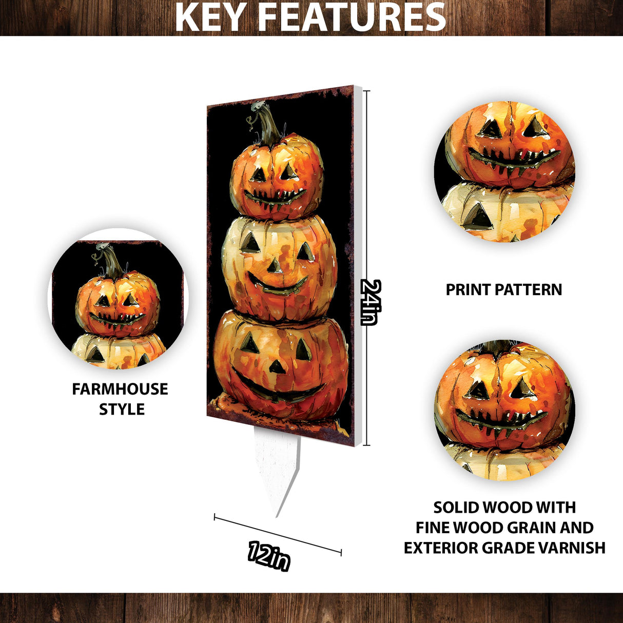 30-Inch Illuminated Jack O’ Lantern Garden Stake