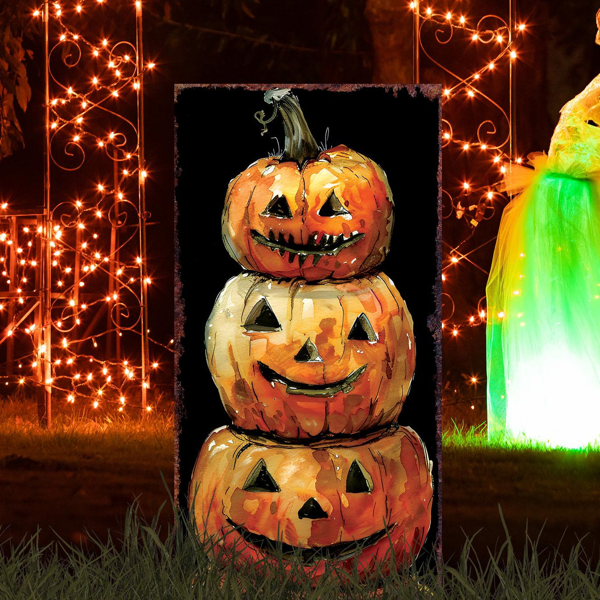 30-Inch Illuminated Jack O’ Lantern Garden Stake