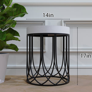 Moroccan Geometric Blue Tiles Accent Table
