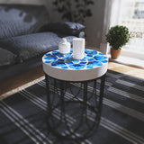 Moroccan Blue Floral Tiles Accent Table