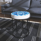 Moroccan Blue Floral Tiles Accent Table