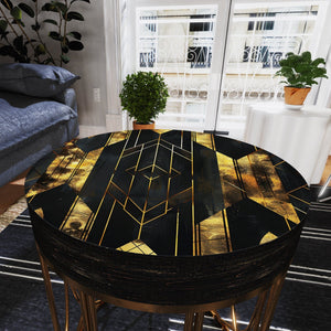 Black & Gold Geometric Accent Table