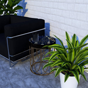 Black & Gold Geometric Accent Table