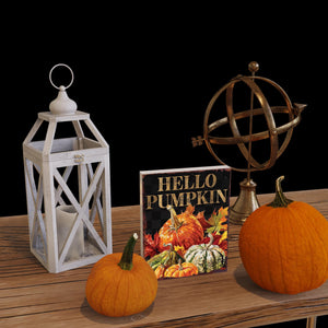 15in Hello Pumpkin Fall Table Decor - Fall Wooden Decor Autumn Tabletop Sign Decor for Home, Farmhouse Harvest Holiday Indoor Party Decor