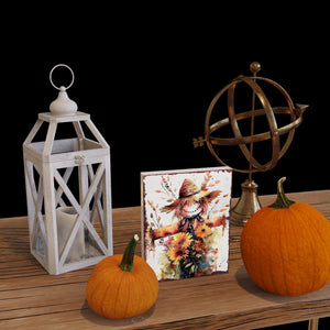 15in Fall Scarecrow Table Decor | Fall Wooden Tabletop Sign | Farmhouse Harvest Holiday Indoor Decor