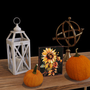 15in Fall Sunflower Table Decor - Fall Decor Wooden Autumn Tabletop Sign Decoration for Home, Farmhouse Harvest Holiday Indoor Party Decor