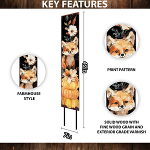 42-inch Fall Garden Stake - Watercolor Foxy - Perfect for Outdoor Decor - Yard Art and Garden Decoration | Autumn Garden Accent