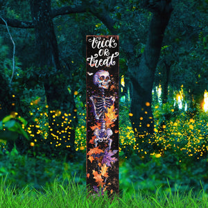 42-Inch Trick or Treat Watercolor Skeleton Garden Stake